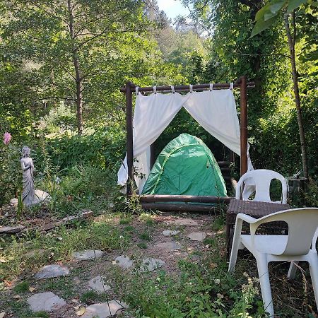 Tente Dans Gazebo Thai Dans Jardin En Bord De Riviere Saint-André-de-Valborgne 외부 사진